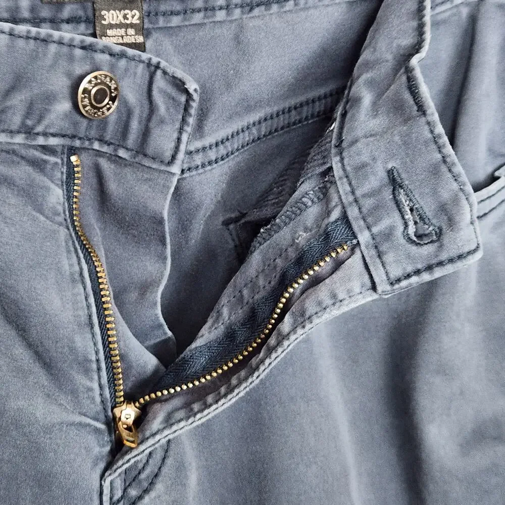 BANANA REPUBLIC Pants Mens 30x32 Blue Berry Sueded Straight 5 Pocket Twill Chino